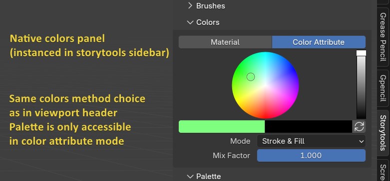 instanced native colors panel