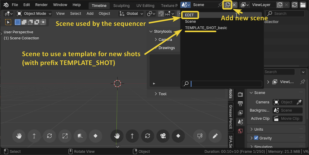 add new scenes